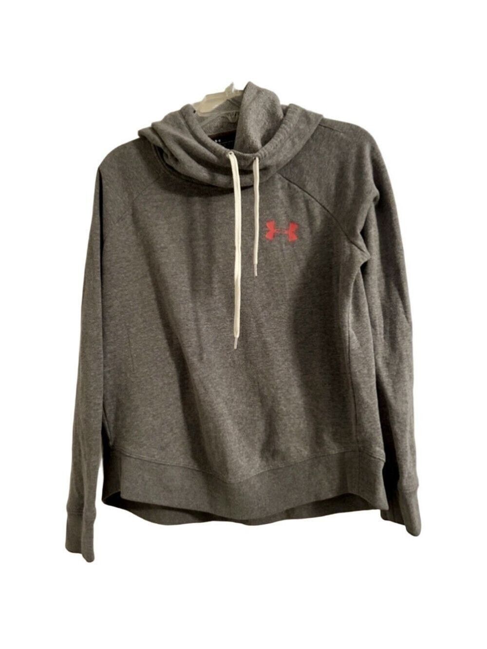 Under Armour Women’s Gray Cowl Neck Hoodie Pink Logo Size Small